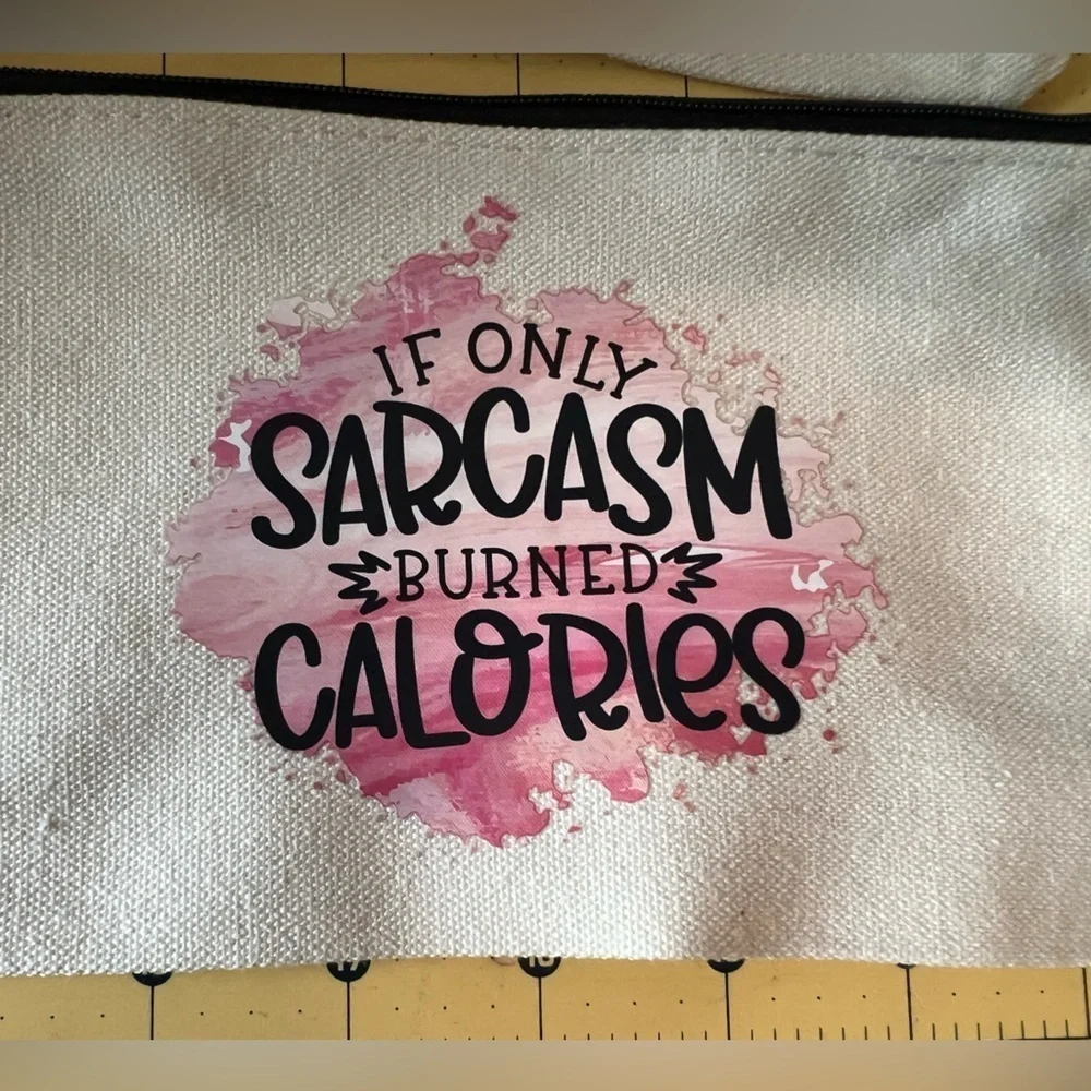 Handcrafted Lot of two make up bags with fresh pressed transfers!